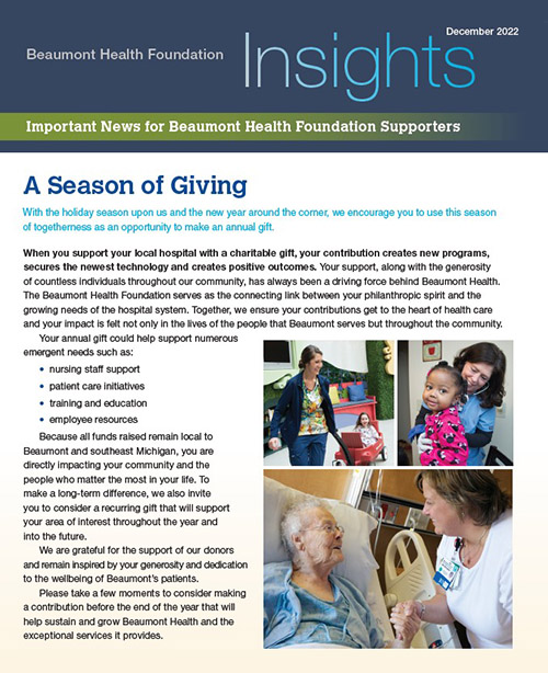 Beaumont Health Insights, December 2022 Issue